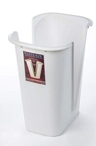 waste-eze; adaptive,13 gallon kitchen/office trash can, with ergonomic, easy-to-use design and made in the u.s.a. - white
