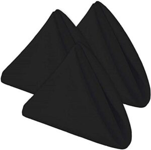 wealuxe [24 pack, black] 100% polyester soft durable washable cloth table napkins 17 x 17 inch great for restaurants, dinners and parties