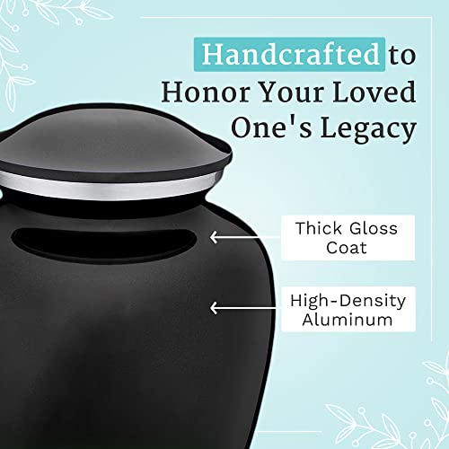 GetUrns - Embrace Fisherman Urns for Human Ashes, Cremation Urns for Adult Ashes Men & Women, Cremation Urn for Home, Vault, or Niche, 200 cu. in, Custom Single Engraving, Black