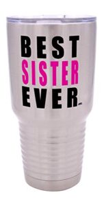 rogue river tactical funny best sister ever large 30 ounce travel tumbler mug cup w/lid sarcastic work gift for her sister friend