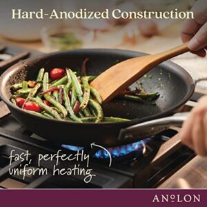 Anolon 5-Qt. Covered Sauté Hard Anodized Aluminum Sauteuse, Saute Pan, 5 Quart, Dark Gray,81173