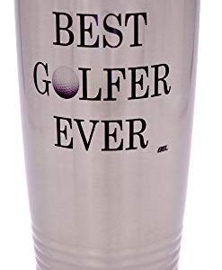 Rogue River Tactical Funny Best Golfer Ever 20 Ounce Large Stainless Steel Golf Travel Tumbler Mug Cup w/Lid Dad Grandpa Ball