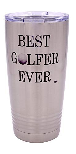 Rogue River Tactical Funny Best Golfer Ever 20 Ounce Large Stainless Steel Golf Travel Tumbler Mug Cup w/Lid Dad Grandpa Ball