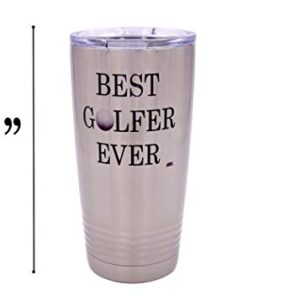 Rogue River Tactical Funny Best Golfer Ever 20 Ounce Large Stainless Steel Golf Travel Tumbler Mug Cup w/Lid Dad Grandpa Ball