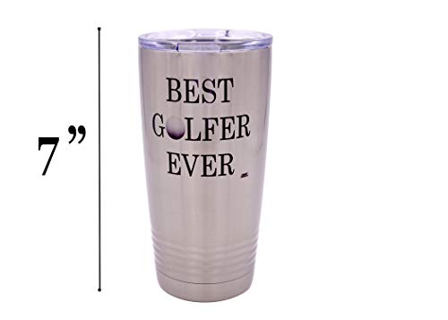 Rogue River Tactical Funny Best Golfer Ever 20 Ounce Large Stainless Steel Golf Travel Tumbler Mug Cup w/Lid Dad Grandpa Ball