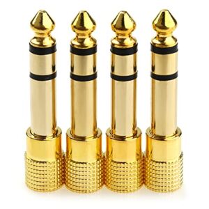 nanyi 4pcs 1/4'' to (1/8'') 3.5mm stereo headphone adapters for audio connector, 3.5mm female to 6.35mm male jack plug stereo adapter for headphone adapte
