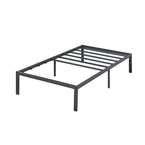 PrimaSleep 14 inch Dura Metal Steel Slate Bed Frame/Noise Free, , Twin, Black