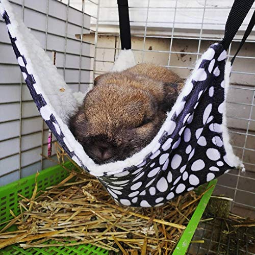 AKIRO Pet Cage Hammock, Pet Hanging Bed Round Dot Tower Zebra Leopard Pattern Warm Pet Hammock Pet Cage Hammock, Soft Plush Hanging Pet Cat Bed Mat Winter Warm Cotton Cat Hammock for Kitten Cat Cage