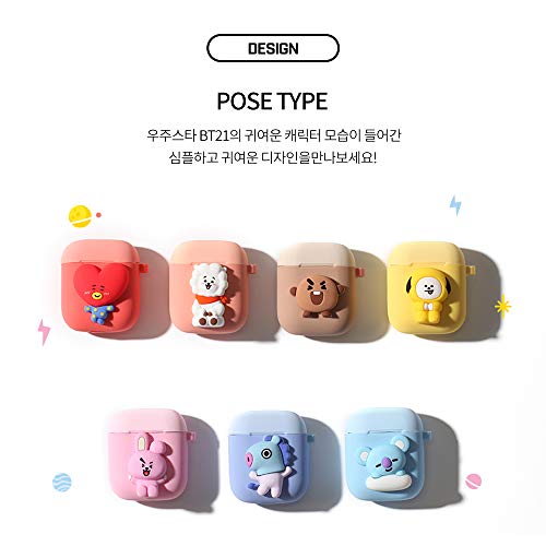 BT21 New Official Merchandise - Two-Tone Airpods Case (Pose Type) Ring Type (SHOOKY)