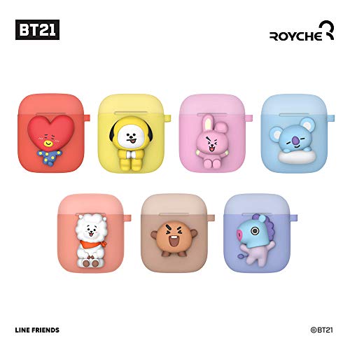 BT21 New Official Merchandise - Two-Tone Airpods Case (Pose Type) Ring Type (SHOOKY)