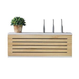 solid wood network set-top box wall mounted router storage box tv lower row socket occlusion box wireless wifi router shelf (size : length 50cm)