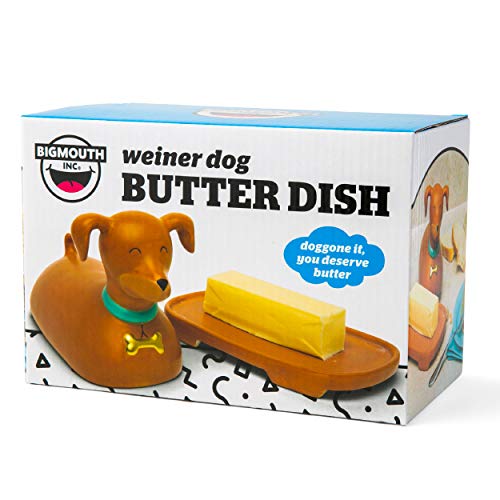 BigMouth Inc Ceramic Dog Butter Dish, Brown