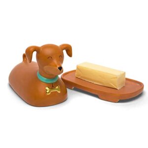 BigMouth Inc Ceramic Dog Butter Dish, Brown