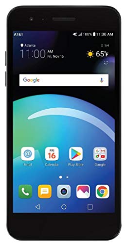 LG Phoenix 4 AT&T Prepaid Smartphone with 16GB, 4G LTE, Android 7.1 OS, 8MP + 5MP Cameras - Black (Renewed)