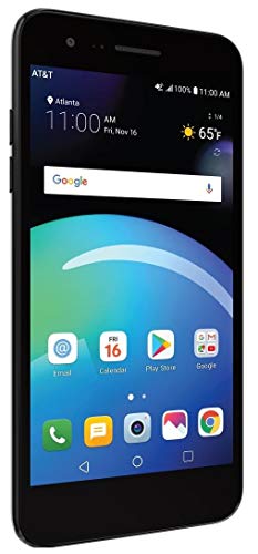 LG Phoenix 4 AT&T Prepaid Smartphone with 16GB, 4G LTE, Android 7.1 OS, 8MP + 5MP Cameras - Black (Renewed)