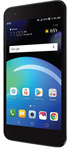 LG Phoenix 4 AT&T Prepaid Smartphone with 16GB, 4G LTE, Android 7.1 OS, 8MP + 5MP Cameras - Black (Renewed)