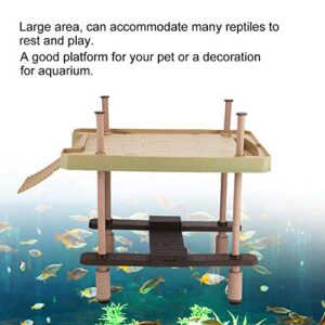 Hffheer Reptile Basking Platform Tortoise Sunbathe Pier Aquarium Float Basking Platform Reptile Climbing Ramp Hammock Fish Tank Sunbathe Accessories