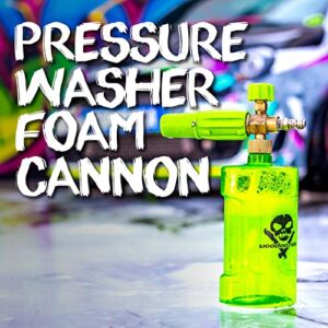 Pilot/Bully Voodoo Ride VR77FC Power Pressure Washer Foam Cannon Gun with Adjustable Sprayer and Soap Intake Valve for High Pressure Washing | 32oz Fluid Bottle, 1/4" Quick Connect, Soap Control Knob