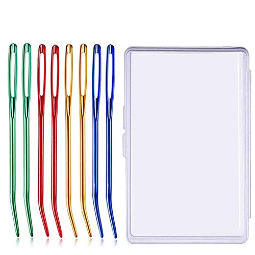 UOOU Yarn Needle,Weaving Needle Tapestry Needle Bent Needles for Crochet Large Eye Darning Needles with Storage Box for Knitting Crochet(Random Color)