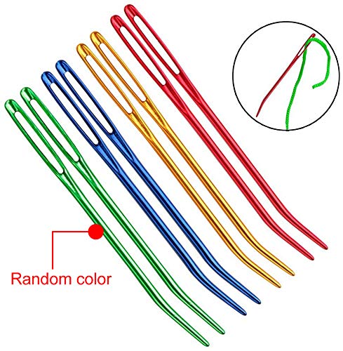 UOOU Yarn Needle,Weaving Needle Tapestry Needle Bent Needles for Crochet Large Eye Darning Needles with Storage Box for Knitting Crochet(Random Color)