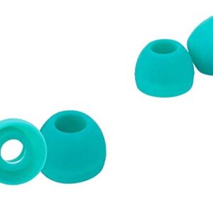 Xcessor Replacement Silicone Earbuds 7 Pairs (Set of 14 Pieces). Compatible with Most in Ear Headphone Brands (L, Turquoise)