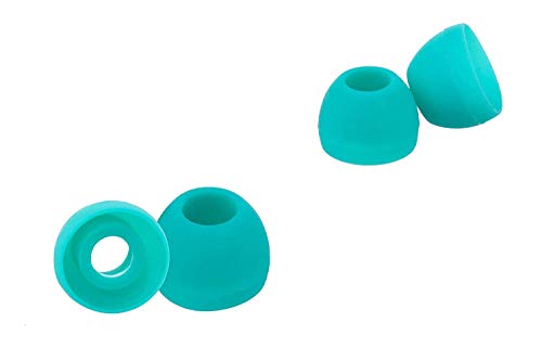 Xcessor Replacement Silicone Earbuds 7 Pairs (Set of 14 Pieces). Compatible with Most in Ear Headphone Brands (L, Turquoise)