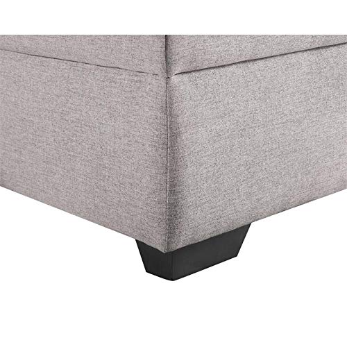 Pemberly Row Linen Reversible Sleeper Sectional in Light Gray