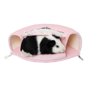 balacoo rat hamster bed tunnel winter warm fleece small pet squirrel hedgehog chinchilla rabbit guinea pig bed house cage nest hamster accessories (pink, size s)