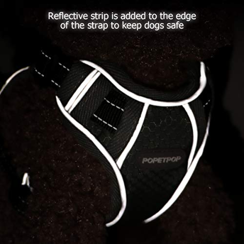 POPETPOP Dog Harness Reflective Adjustable Outdoor Pet Vest Harness Easy Control for Small Medium Large Dogs