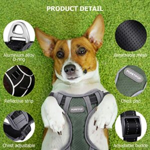 POPETPOP Dog Harness Reflective Adjustable Outdoor Pet Vest Harness Easy Control for Small Medium Large Dogs