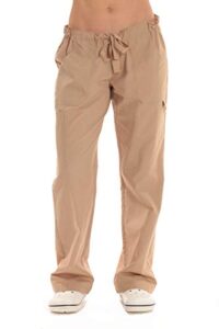 just love cargo solid scrub pants for women 6826-kha-xl khaki
