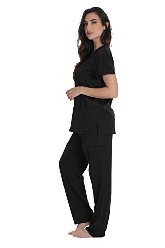 Just Love Stretch Solid Scrub Sets for Women 6828-NEW-BLK-2X
