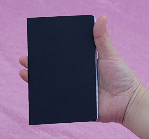 24 Pcs 5.5 Inch x 3.5 Inch Black Cover Pocket Notebook 32 Sheets (64 Pages) Blank Pages 70 Gsm Paper (Blank 24pcs)