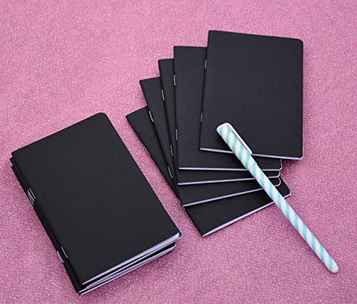 24 Pcs 5.5 Inch x 3.5 Inch Black Cover Pocket Notebook 32 Sheets (64 Pages) Blank Pages 70 Gsm Paper (Blank 24pcs)