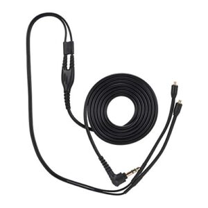 mmcx replacement headphone cable, tpe headphone extension cable with 3.5mm plug for shure se215 se425 se535 se846 ue900(black without mic)