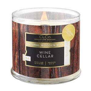 clco by candle-lite scented candles, wine cellar fragrance, one 14 oz. single-wick aromatherapy candle with 90 hours of burn time, white color