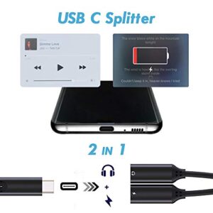 AD ADTRIP USB C Splitter, USB C Headphone and Charger Adapter Type C Splitter Audio and Charging Adapter Compatible with Samsung Galaxy S20+/S20/S10/Note10, Google Pixel 4/3/2 XL…