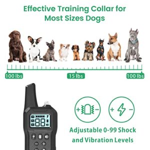 FunniPets Dog Training Collar 2600ft Range - Dog Shock Collar with Remote Waterproof Electronic Dog Collar for Small Medium and Large Dogs with 4 Training Modes Light Static Vibration Beep