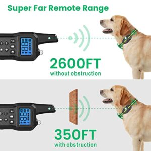 FunniPets Dog Training Collar 2600ft Range - Dog Shock Collar with Remote Waterproof Electronic Dog Collar for Small Medium and Large Dogs with 4 Training Modes Light Static Vibration Beep