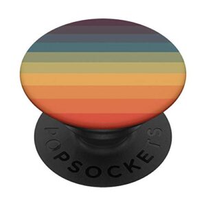 minimal rainbow color retro stripes - vintage 70s love popsockets popgrip: swappable grip for phones & tablets