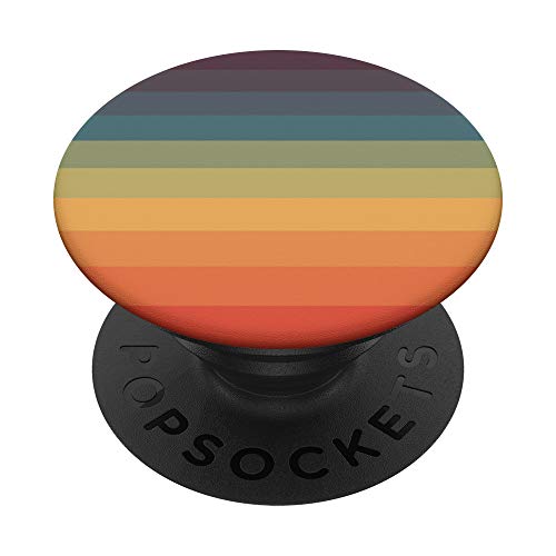 Minimal Rainbow Color Retro Stripes - Vintage 70s Love PopSockets PopGrip: Swappable Grip for Phones & Tablets