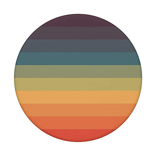 Minimal Rainbow Color Retro Stripes - Vintage 70s Love PopSockets PopGrip: Swappable Grip for Phones & Tablets