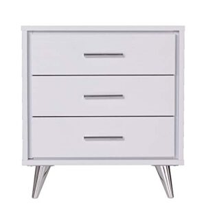 southern enterprises oren bedside table w/drawers nightstand, white