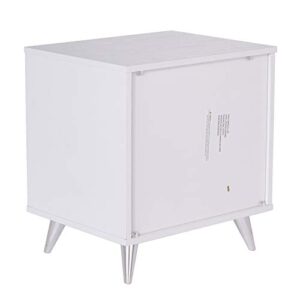 Southern Enterprises Oren Bedside Table w/Drawers Nightstand, White