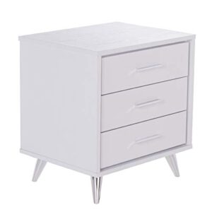 Southern Enterprises Oren Bedside Table w/Drawers Nightstand, White