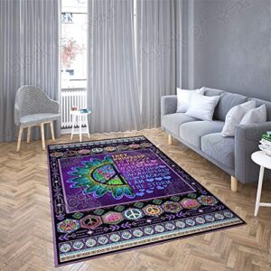 area rug-i am the storm, hippie living room rug thh1213, 5' x 8' fluffy carpets for bedroom shaggy floor modern rug home decor mats
