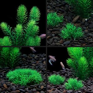 MyLifeUNIT Aquarium Plants, Artificial Aquarium Decorations for Fish Tank Decor, Pack of 4