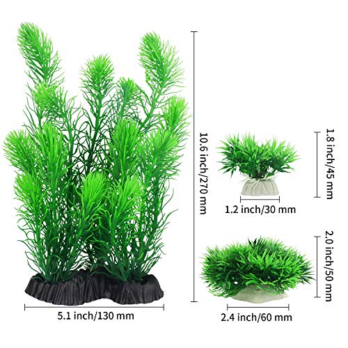 MyLifeUNIT Aquarium Plants, Artificial Aquarium Decorations for Fish Tank Decor, Pack of 4