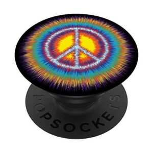 sunburst peace sign groovy 70s retro peace sign popsockets popgrip: swappable grip for phones & tablets