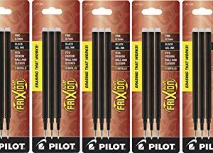 Pilot Gel Ink Refills for FriXion Erasable Gel Ink Pen, Fine Point, Black Ink, 7 Pack (21 Refills Total)